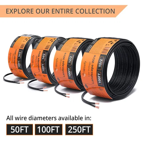 Miniatura 7 de Wirefy Cable de paisaje de bajo voltaje 10/2 de 50 pies Cable de iluminación de paisaje de bajo voltaje Cobre puro Entierro directo al aire