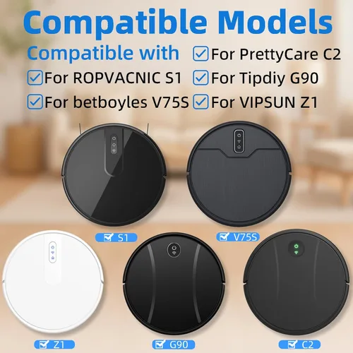 Miniatura 2 de Kit de accesorios para ROPVACNIC S1, para Tipdiy G90, para betboyles V75S, para VIPSUN Z1, para piezas de repuesto de aspiradora robot PrettyCare