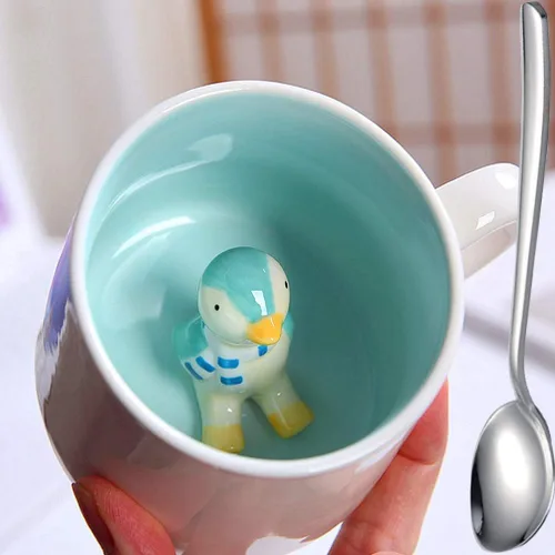 Miniatura 7 de Figuras de rana de cerámica Coffeemugs Funny Teacups - Taza de café con diseño de animales en 3D para niños, niñas, mujeres y hombres, 12 onzas