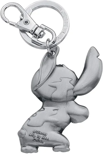 Miniatura 4 de Disney Llavero Stitch de peltre plateado, 3 pulgadas
