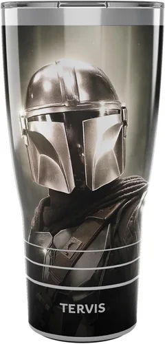 Miniatura 12 de Tervis Traveler - Vaso aislado de triple pared cromado The Mandalorian de Star Wars mantiene las bebidas frías y calientes, 20 onzas, acero