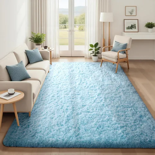 Miniatura 40 de Ophanie Alfombra Verde de Césped, Alfombras de Área para Dormitorio, Alfombra Shag Esponjosa de 4x6 pies, Suave Peluda Afelpada Linda para Niños 7