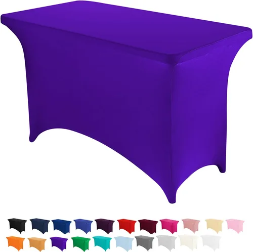 Miniatura 52 de Peomeise - Funda de mesa de elastano de 4 pies, mantel rectangular elástico de elastano (verde manzana, 4 pies)