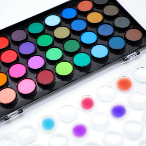 Miniatura 2 de Artecho Juego de pintura de acuarela de 36 colores con 3 pinceles, lavable, diseño de viaje, perfecto para hacer tarjetas, ilustraciones, pintura