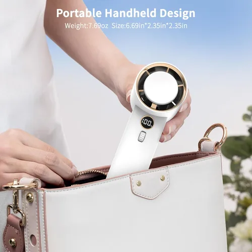 Miniatura 6 de Ventilador de mano portátil, ventilador turbo personal con 1-100 velocidades ajustables, 5000 mAh [15 horas de tiempo de trabajo máximo] recargable