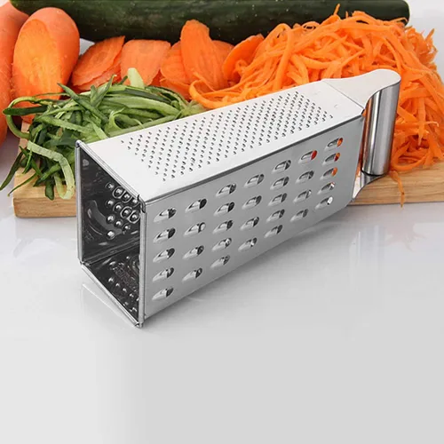 Miniatura 8 de Rallador de caja, rallador grande de acero inoxidable de 4 lados para queso parmesano, jengibre, verduras