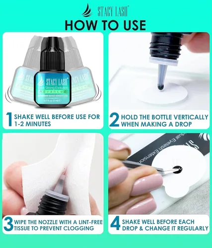 Miniatura 8 de Stacy Lash Pegamento Extra Fuerte Evolution Advanced para Extensiones de Pestañas (0,17 fl oz / 5 ml) / Seco en 1 Segundo / Retención de 6 Semanas
