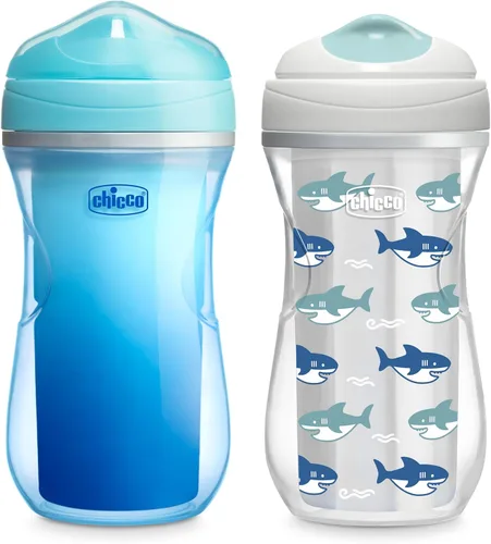 Miniatura 10 de Chicco Vaso para sorber aislado de doble pared con boquilla de borde a prueba de mordeduras y tapa sin derrames, 9 onzas. Apto para lavavajillas