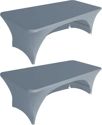 Miniatura 8 de Eurmax USA - Paquete de 2 manteles de elastano de 4 pies, ajustable en más de 30 colores de poliéster, manteles de elastano elástico, mantel de mesa