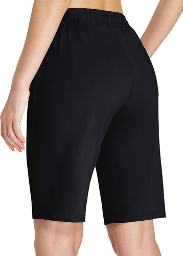 Miniatura 4 de EZRUN - Bermudas para mujer, para entrenar en el gimnasio, pantalones cortos veraniegos de algodón con bolsillos profundos para mujer