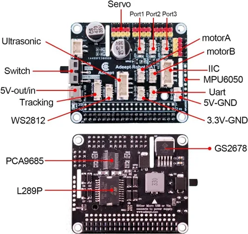 Miniatura 8 de Adeept DarkPaw Bionic - Kit de robot araña cuadrúpedo compatible con Raspberry Pi 4 3 Modelo B+/B, robot de rastreo STEM, OpenCV, autoestabilizador