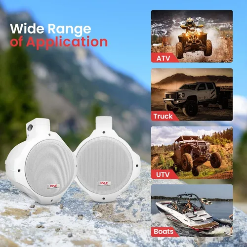Miniatura 6 de Pyle Altavoces de torre de wakeboard marinos impermeables – Juego de altavoces de doble subwoofer de 6.5 pulgadas y tweeter de 1 pulgada
