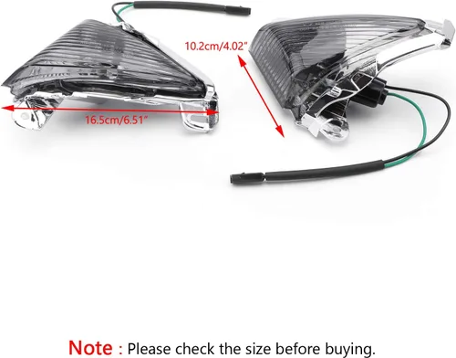 Miniatura 3 de Señales de giro delanteras para lente para Kawasaki ZX14R 2006-2010, ZX10R 2006-2007, ZX636/ZX6R 2005-2010, Ninja 650F 2006-2008, Concours 2008-2010