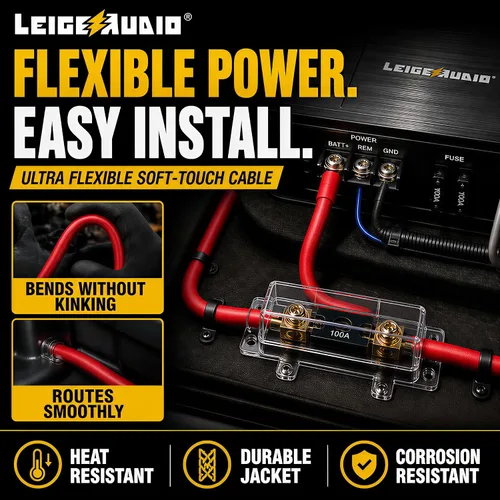 Miniatura 7 de Kit de cableado de amplificador de calibre 4 Ture 4 AWG, kit de cableado de instalación de amplificador - El kit de cableado de subwoofer