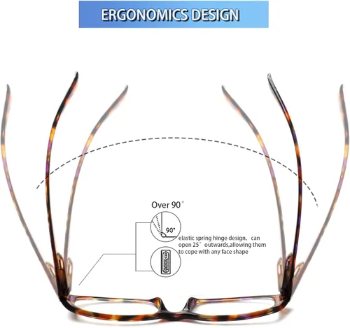 Miniatura 4 de Kerecsen - 5 pares de gafas de lectura de moda para mujer con bisagras de resorte