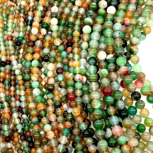 Miniatura 4 de Cuentas de ágata de pavo real natural de 0.236 in, cuentas redondas lisas de materiales de bricolaje, pulsera, collar, aretes, fabricación de joyas