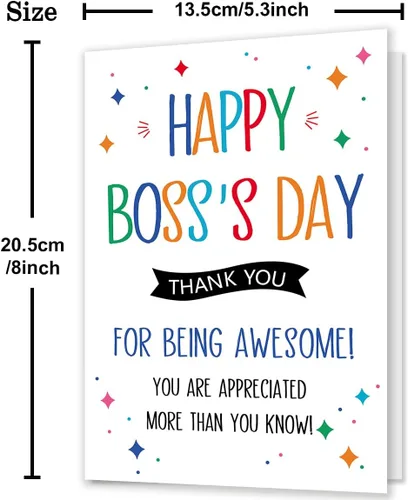Miniatura 3 de Tarjeta del día del jefe, regalos del día del jefe para mujeres y hombres, tarjeta de regalo feliz del día del jefe para jefe de empleados