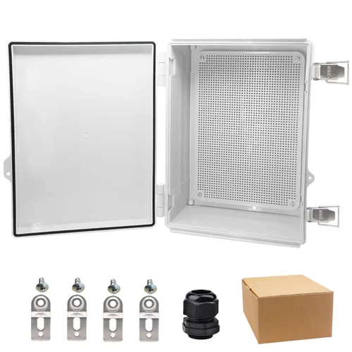 Miniatura 25 de Caja eléctrica impermeable, caja de conexiones IP67, pestillo de acero inoxidable, cubierta transparente con bisagras, carcasa para proyectos