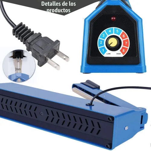 Miniatura 6 de Sellador térmico de impulso de 8 pulgadas, máquina de polietileno manual para bolsas de plástico PE PP bolsas con agarre adicional de elemento