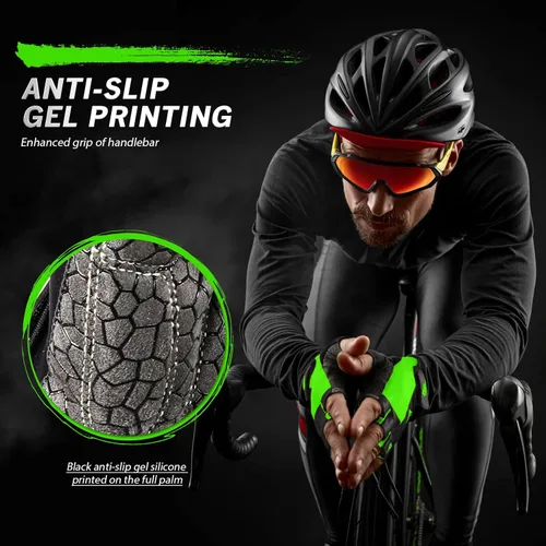Miniatura 5 de HTZPLOO Guantes de ciclismo, guantes de ciclismo de medio dedo, guantes de bicicleta para hombres y mujeres con almohadilla antideslizante que