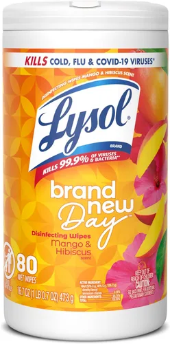 Miniatura 18 de Lysol Toallitas desinfectantes, esenciales para dormitorio, toallitas de limpieza antibacterianas multisuperficie, para desinfectar y limpiar, lino