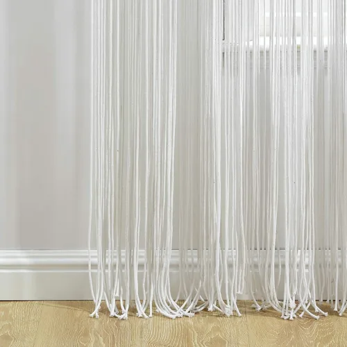 Miniatura 7 de Lush Decor Panel de Cortina de Ventana de Algodón Texturizado Boho Macramé, 40" An x 84" L, Blanco - Divisor de Habitación o Decoración de Boda