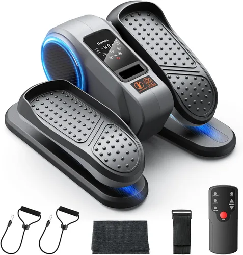 Gonex Máquina de Ejercicio Elíptica Bajo el Escritorio para Personas Mayores, Ejercitador Eléctrico de Piernas Elípticas con Control Remoto, 16