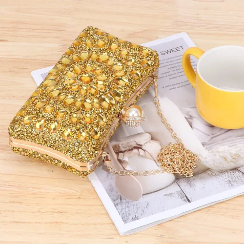 Miniatura 6 de SUKUTU Bolso de noche con diamantes de imitación para mujer, multicolor, con cristales deslumbrantes, para fiesta, novia, boda, cóctel, bolso