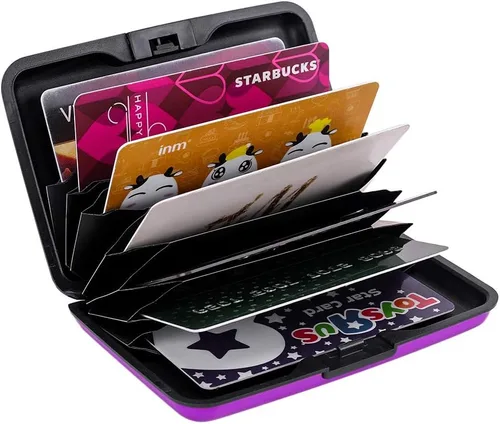 Miniatura 5 de Elfish.- Funda protectora de aluminio contra RFID, para tarjetas de crédito, carcasa rígida para tarjetas de presentación, cartera de metal