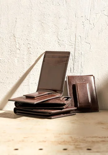 Miniatura 8 de Fossil Funda magnética minimalista de cuero para hombre con clip para dinero bolsillo frontal cartera para hombres