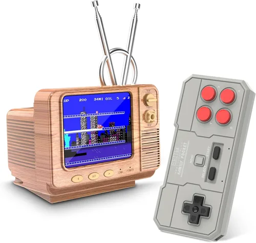 Miniatura 10 de Consola de Juegos Portátil Retro - GV300S 42 JALECO+168 Juegos Clásicos Estilo Mini TV con Pantalla IPS de 3.0 Pulgadas, Función de Guardado, Admite