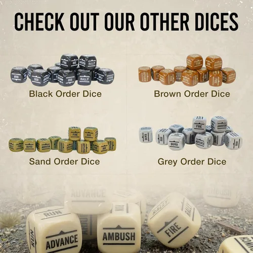 Miniatura 9 de Warlord Games Dados de pedido granate para acción de pernos
