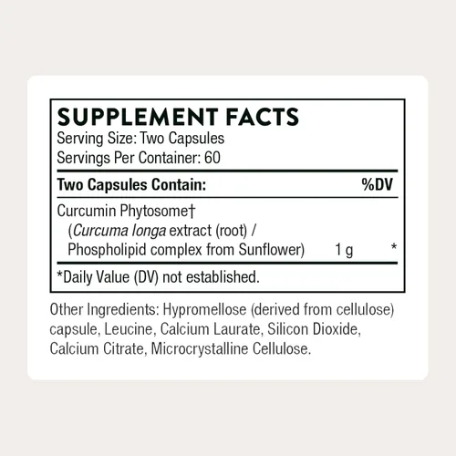 Miniatura 2 de THORNE - Fitosoma de curcumina 1000 mg (Meriva) - Estudiado clínicamente, alta absorción - Apoya una respuesta inflamatoria saludable