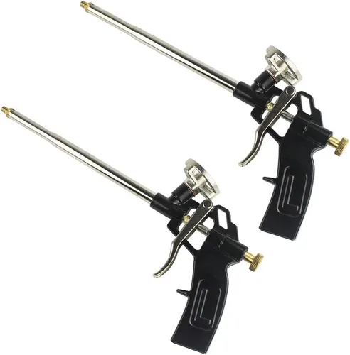 2 Pack Pistola de Espuma, Picowe Pistola de Espuma Expansible de Poliuretano, Pistola de Calafateo con Cuerpo de Metal, Pistola de Espuma de Paquete