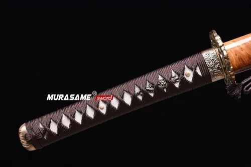 Miniatura 4 de MURASAME Katana Sword T10 - Maquinilla de afeitar de acero templado de 41 pulgadas, hoja afilada, espiga completa hecha a mano Dragón amarillo