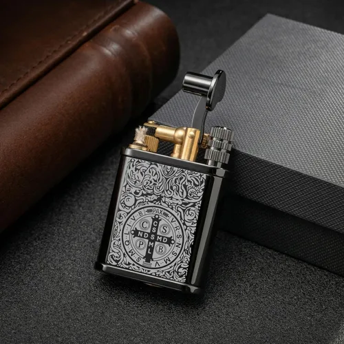 Miniatura 6 de Encendedor de 2 en 1 con emparejamiento permanente, estilo antiguo, brazo elevador, encendedor de queroseno con emparejamiento permanente