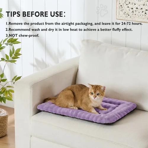 Miniatura 3 de Tapete de cama para mascotas, para gatos y perros pequeños, lavable y suave para mascotas, tapete para dormir con patrón de burbujas 3D, morado