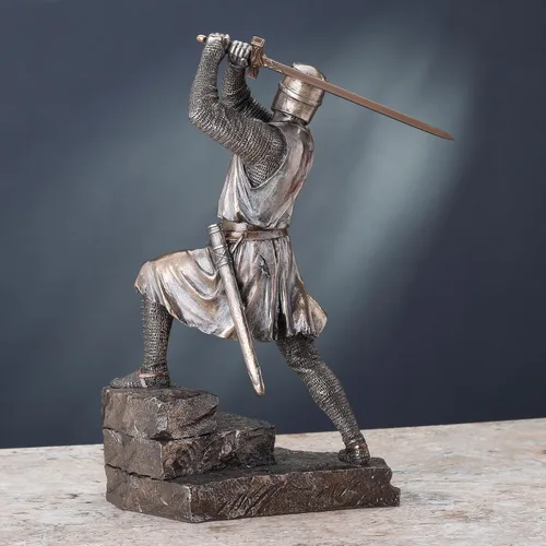 Miniatura 6 de Veronese Design Figura de guerrero de 12 pulgadas con acabado de bronce de resina fundida en frío