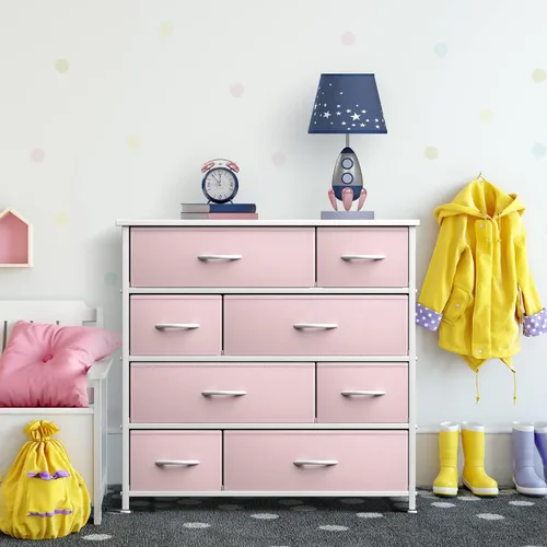 Miniatura 6 de Sorbus Cómoda con 8 cajones – Cómoda de almacenamiento de muebles para niños, adolescentes, dormitorio, guardería, sala de juegos, ropa, juguetes
