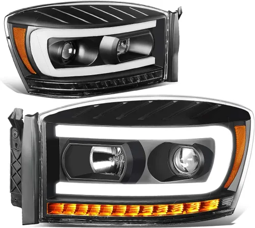 Miniatura 11 de DNA MOTORING HL-HPL-RM06-G2-BK-CL1 Faros proyectores de secuencia de señal LED 3D dual DRL Compatible con Dodge Ram 1500 modelos 2006-2008/Dodge Ram
