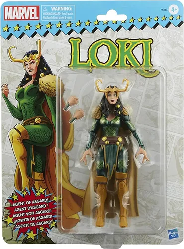 Miniatura 5 de Marvel Legends Series Loki Agent of Asgard - Figura de acción de embalaje retro de 6 pulgadas, 2 accesorios