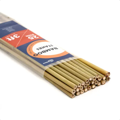 COLOtime Estacas de bambú de 3 pies para plantas trepadoras de interior y exterior, palos de soporte para tomates, berenjenas, frijoles, paquete de