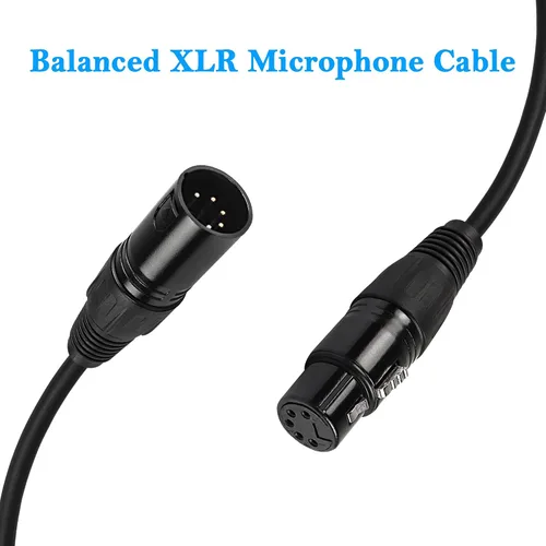Miniatura 5 de MEIRIYFA Cable adaptador XLR DMX de 5 pines, XLR de 5 pines macho a hembra Cable de conexión equilibrado Cable de micrófono - Negro, 1M