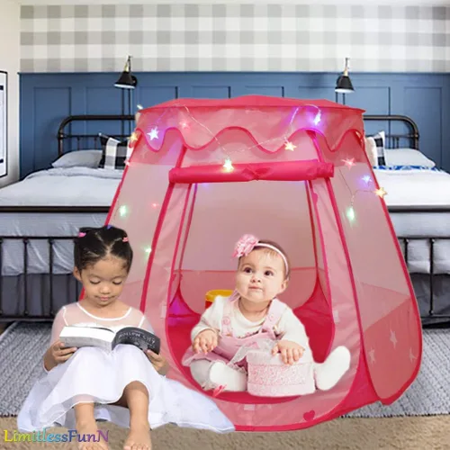 Miniatura 6 de Princess Pop Up - Tienda de campaña y luces para niños, juguete para piscina de pelotas para niños, 48 x 36 pulgadas