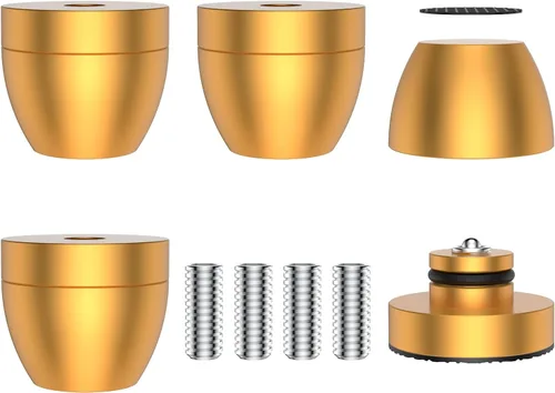 Miniatura 10 de Tertullus 4 piezas de cuentas de bola de altavoz pies de aislamiento de plataforma giratoria Almohadillas de plataforma amortiguador de audio pies