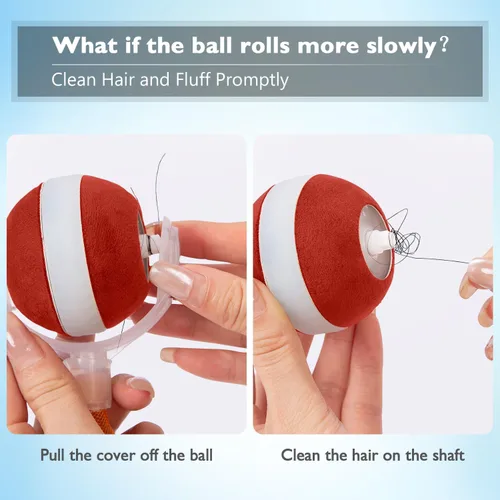Miniatura 6 de YVE LIFE Pelota de juguetes interactiva para gatos de interior, [2025 recientemente actualizada] Pelota de gato ágil en movimiento con cola de malla