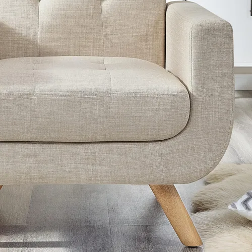 Miniatura 6 de Rosevera Elena - Sillón contemporáneo con tapicería de lino, muebles de sala de estar, color beige claro