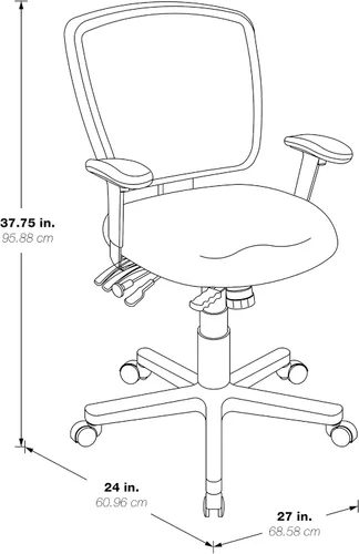 Miniatura 9 de Asiento de respaldo alto Office Star ProGrid con brazos ajustables y deslizador de asiento multifunción, Metal, Negro