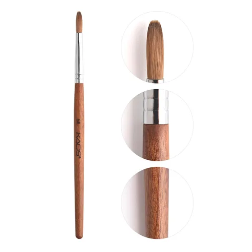 Miniatura 8 de Pincel profesional Kolinsky de pelo de marta para arte de uñas acrílicas, de madera roja (n.º 10)