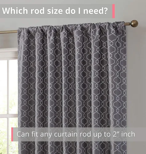Miniatura 3 de HLC.ME Franklin - Cortinas de paneles 100% opacas, diseño marroquí, con bolsillo para cortinero, con aislamiento térmico, ahorro de energía, bloquea